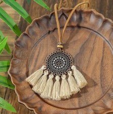 30  Sweater Leather Cord Necklace  2  Wood Tassel Pendant New Free Ship B5914