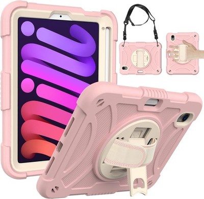 iPad Mini 6 Hülle 2021 8,3 Zoll mit Handschlaufe Schultergurt (R-359)