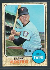 1968 Topps Milton Bradley #44 FRANK KOSTRO Minnesota Twins ~ NM