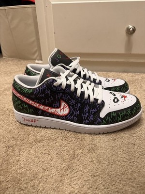 Jordan Air Jordan 1 Low Black Red Green White The Joker Hahah Sneakers Batman