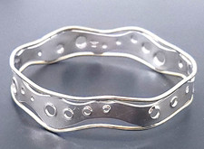 Vintage RIM Sterling Silver  Bangle Abstract Bracelet