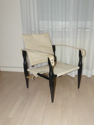 Safari chair Stuhl Leinen 60er/70er Jahre