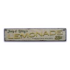 Lemonade 25 Cents Rustic Distressed Sign, Personalized Wood Sign