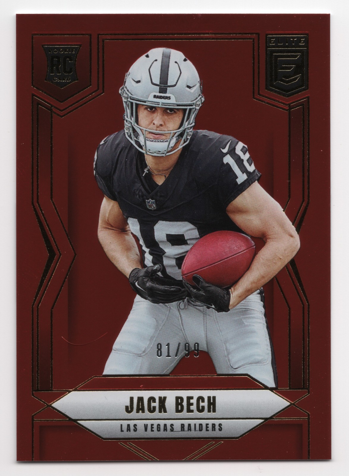2025 Panini Donruss Elite JACK BECH #177 Red Rookie /99-Raiders