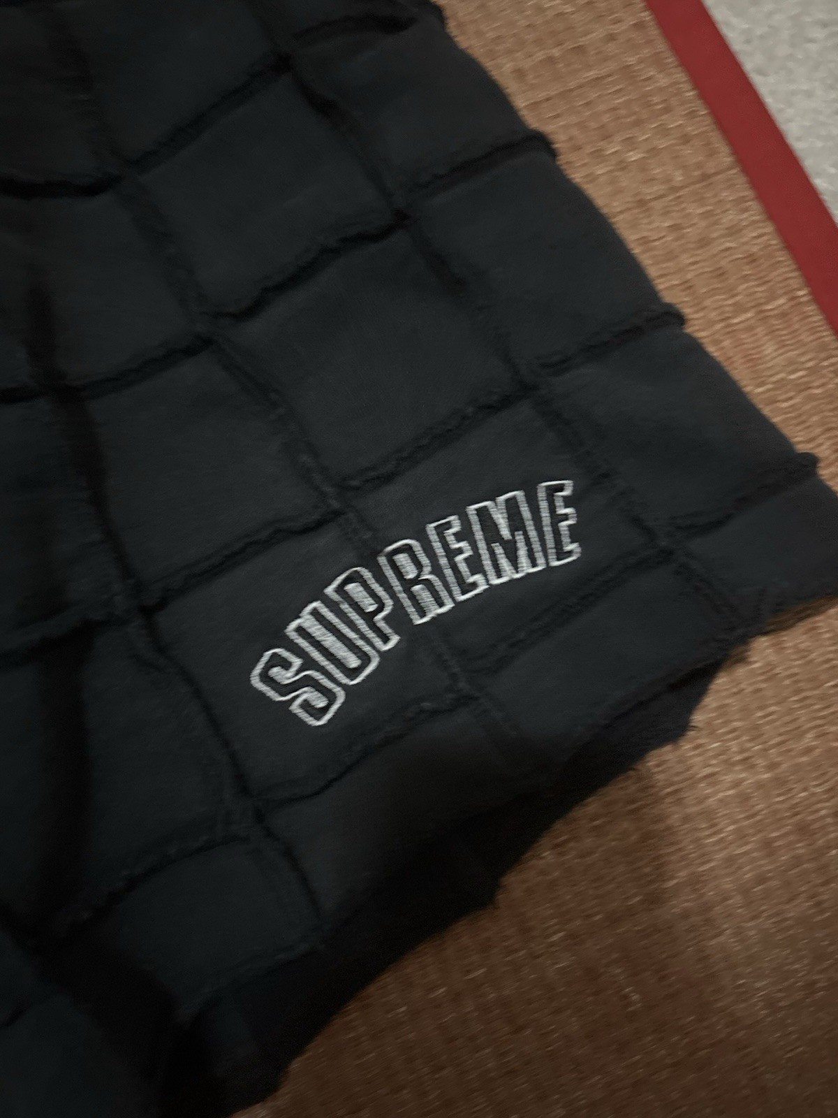 Supreme Patchwork Shorts Black Size Small Used Sh… - image 2