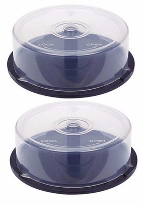 2 x 25 Cakebox Speicherkapazität CD DVD Bluray leer Spindelwanne Kuchenbox Hülle