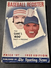 1952 SPORTING NEWS BASEBALL REGISTER  THE GAMES 400 PAST AND PRESENT