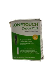 One Touch Delica Plus Lancets 100 Fine 30G Brand New Unopened (Bent Box)