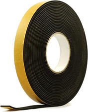 Neoprene Rubber Black Self-Adhesive Sponge Strip 1" Wide X 1/8" Thick X 33 Feet 