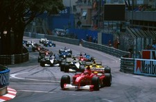 Michael Schmacher leads at the start Monaco GP 4 June 2000 Old Photo