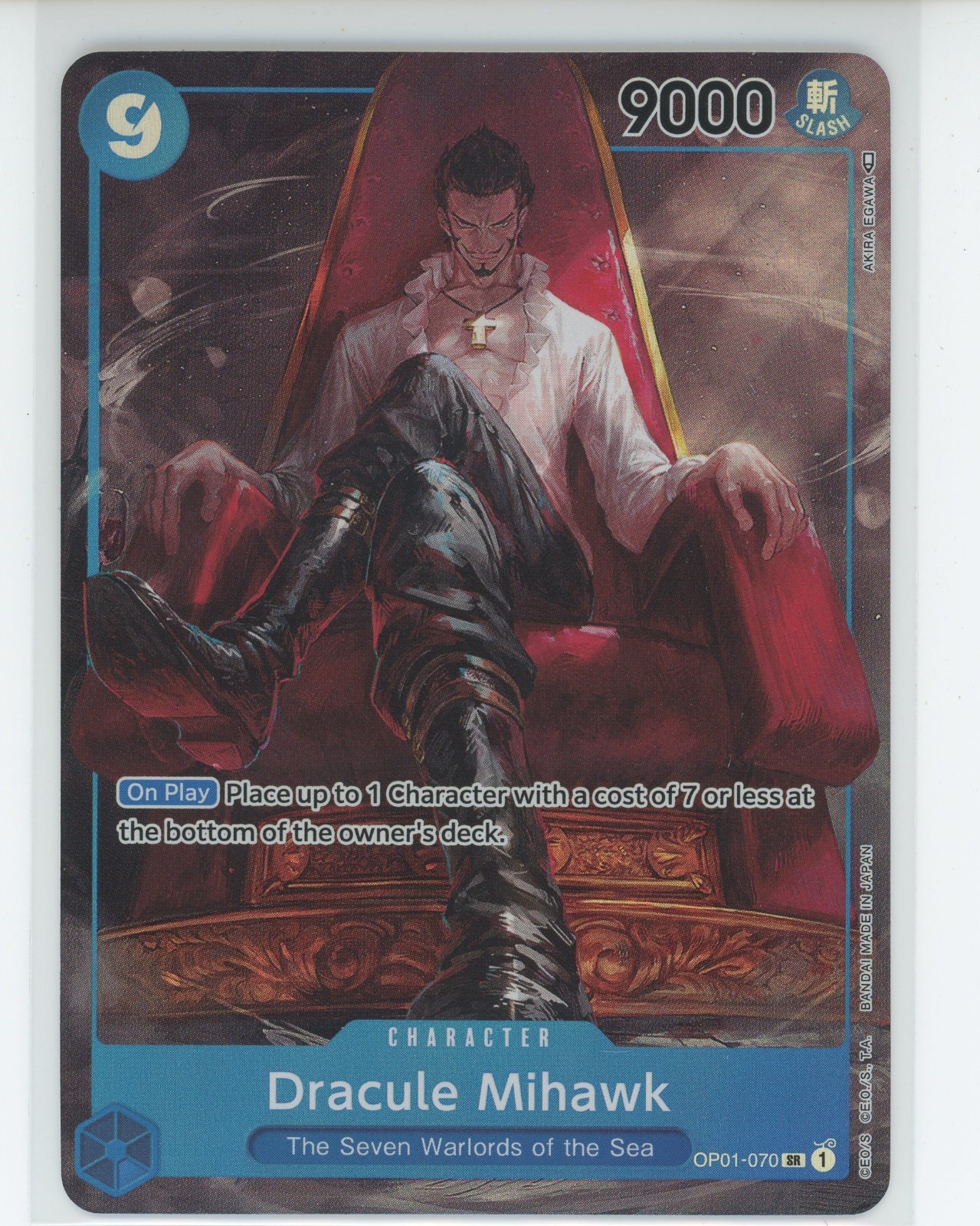 Dracule Mihawk (Parallel) OP01-070 SR Romance Dawn One Piece Full Art NM Rare