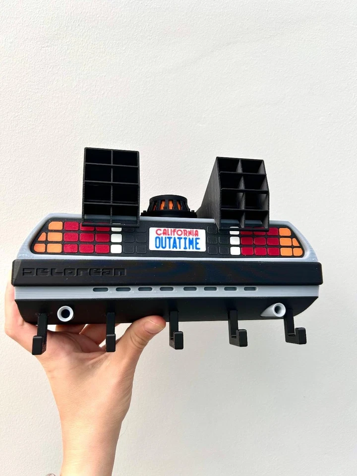 Back to the Future Key Holder | DeLorean Car Wall Mount | OUTATIME License Plate - Image 3 of 4