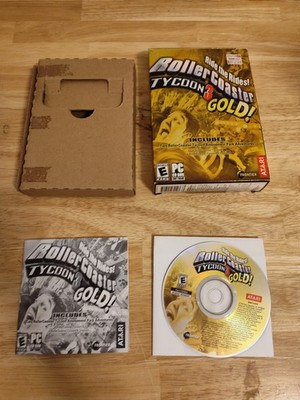 RollerCoaster Tycoon 3: Gold Windows 98 ME XP PC Game Big Box Vintage Retro