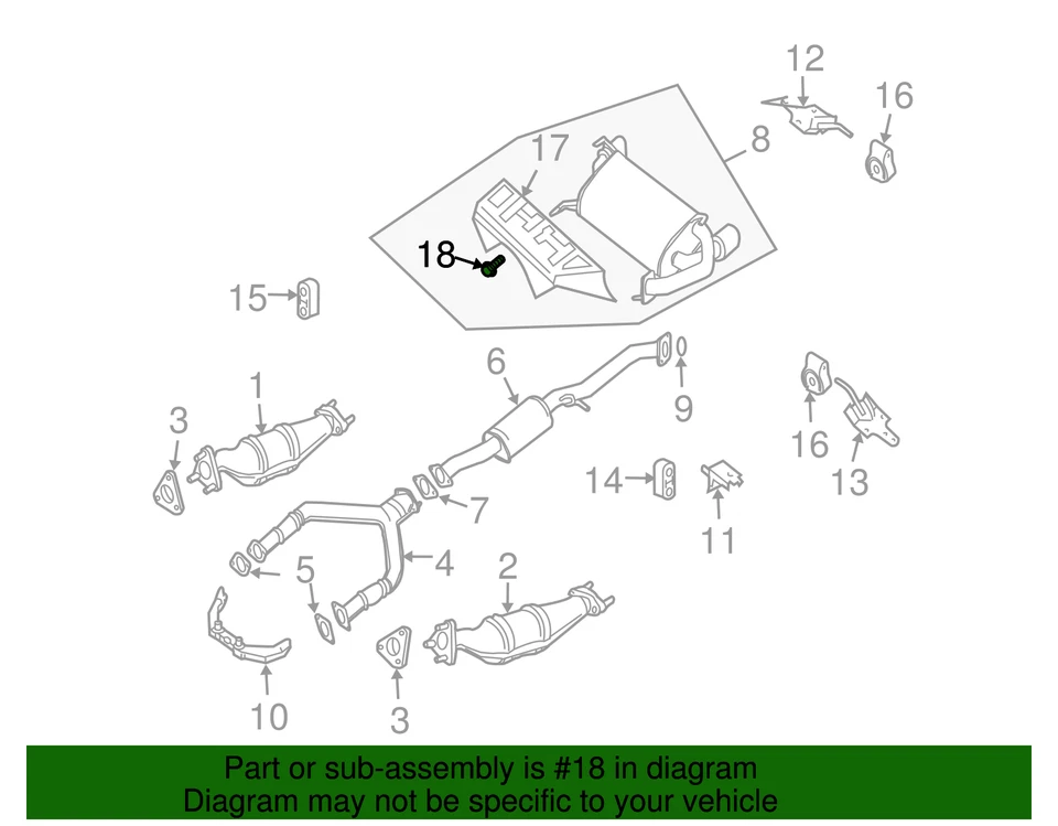 Original Nissan 350Z 2004-2009 - Perno protector térmico escape 08156-6102F Foto 2 de 2