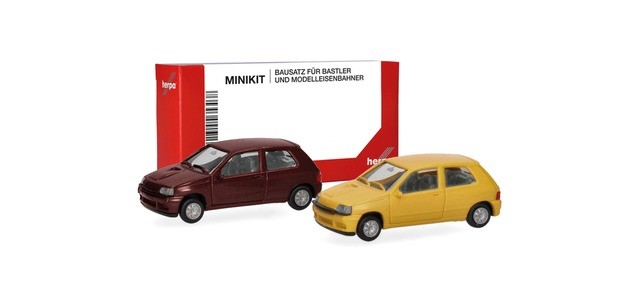 Herpa Minikit 012171-002 - 1/87 Renault Clio 16V, Etruscan Yellow/Red - New