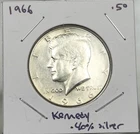 1966 Kennedy Half Dollar 50C 40% Silver See Photos
