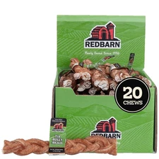 Redbarn 7" Braided Bully Sticks for Dogs - All-Natural, Dental Chews (20 Ct)