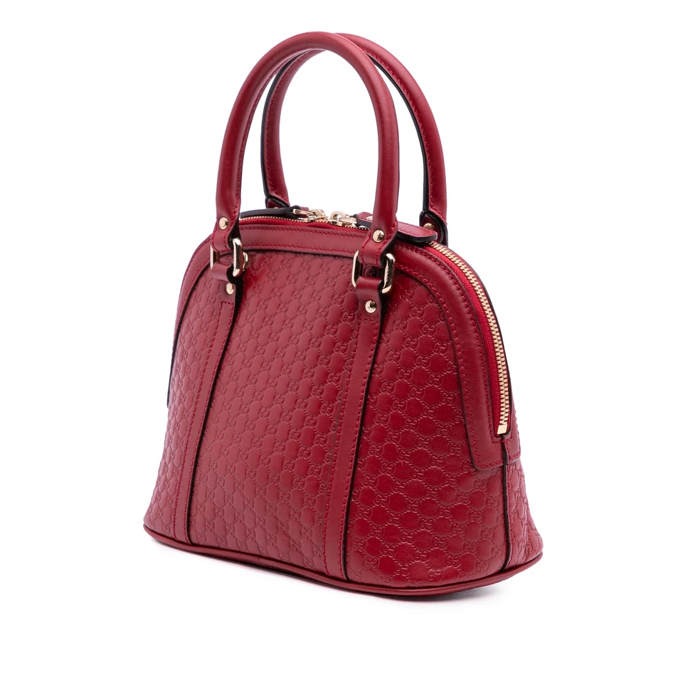 Cartera de cuero de becerro roja Autenticada Gucci Mini Microguccissima Dome Foto 2 de 4