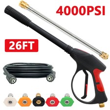 High Pressure 4000PSI Car Power Washer Gun Spray Wand Lance Nozzle and Hose Kit