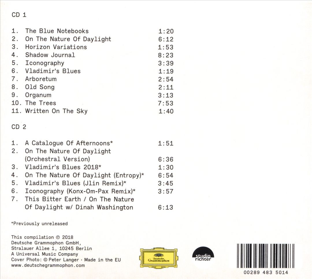 MAX RICHTER (COMPOSER) - THE BLUE NOTEBOOKS [15TH ANNIVERSARY EDITION] [DIGIPAK]