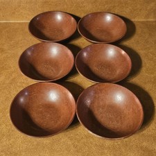 KYS-ITE 232 Bowls Vintage Set of 6 Melmac Cereal Salad Wood Grain Made in USA