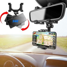 Adjustable 360  Car Rearview Mirror Phone Holder Mount Bracket Clip Clamp Stand