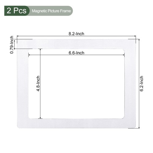 2 Pcs Magnetic Picture Frame PVC Magnets Holds Photo White 6x8 Inch - Picture 2 of 5