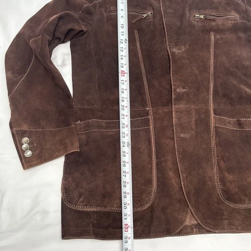 GIMO'S MENSWEAR Suede XL Jacket Brown Leather Utility Safari Field Blazer Italy image 15