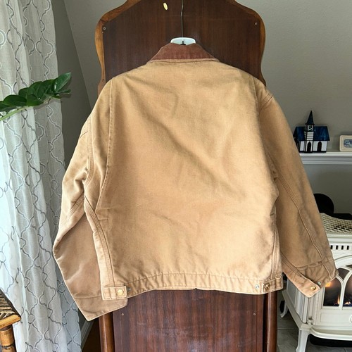 Carhartt Detroit Jacket J01 Brown USA Union Vintage Santa Clara Laborers 44 - Picture 11 of 14