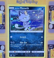 Pokemon Alolan Meowth Sun & Moon Black Star Promo SM43 Cosmos Holo