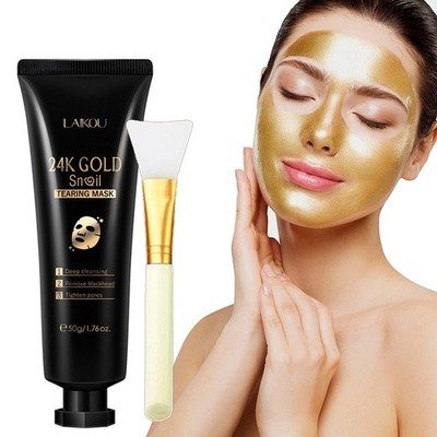 Gold Foil Snail Face Mask, Hydrating & Moisturizing Skin Care