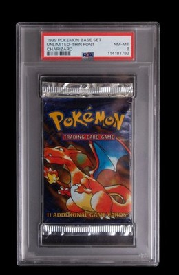1999 POKEMON SEALED BASE SET UNLIMITED THIN FONT CHARIZARD BOOSTER