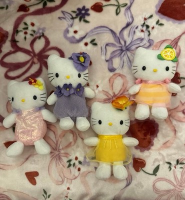 Sanrio Hello Kitty Plush Dolls Set of 4 Multicolor Outfits & Accessories