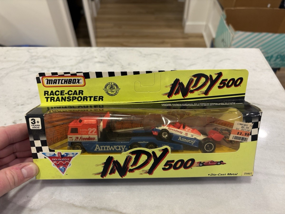 Amway オリジナルトラックミニカー INDY 500 AMWAY #22 RACE CAR TRANSPORTER MATCHBOX 1990 75TH