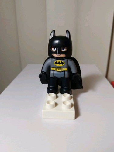Lego Duplo Figure Batman Black Slate Gray With Cape - Picture 1 of 4