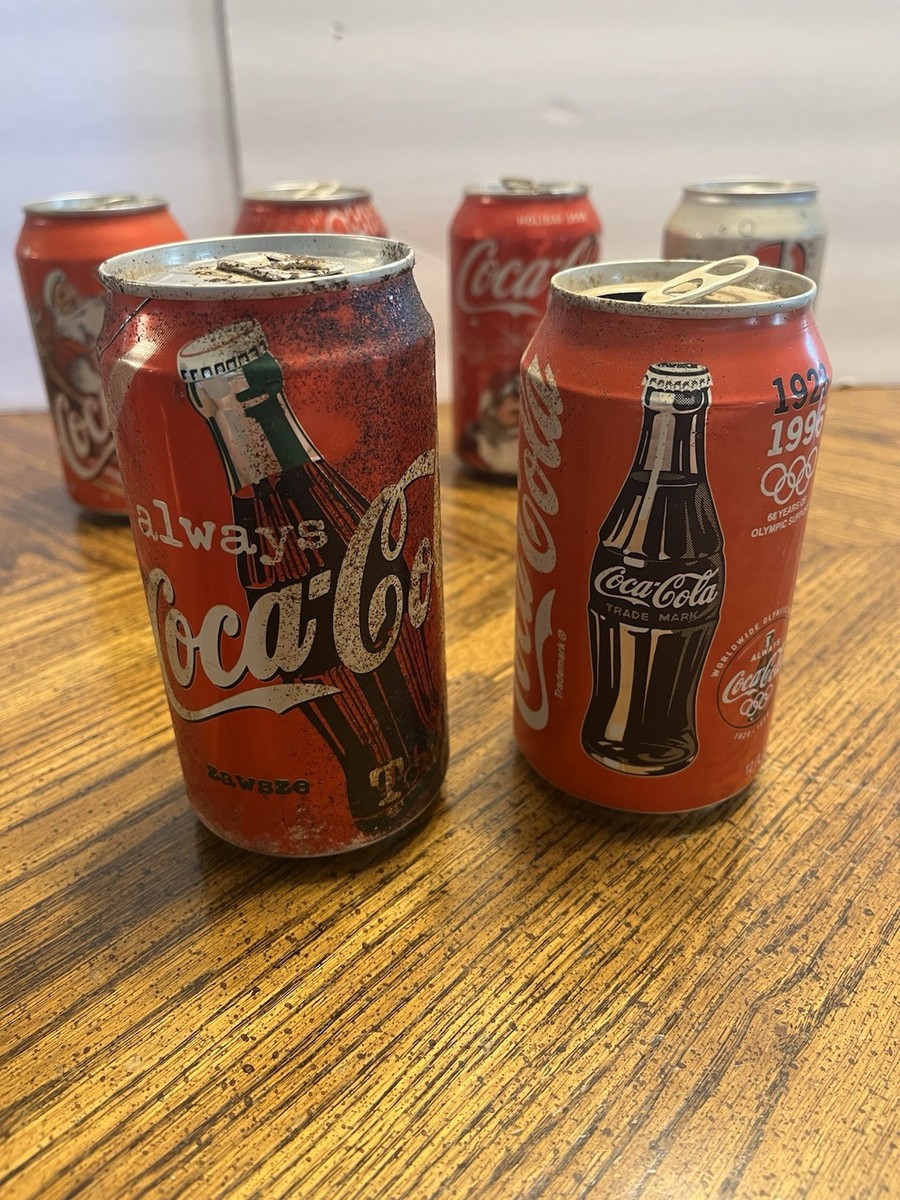 Vintage 2000s Lot Of 8 Coca Cola Cans Foreign And Holiday Themed