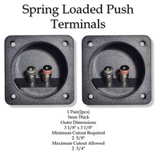 Speaker box / Subwoofer Box Square Spring Loaded Push Terminal Cups Silver 2Pcs