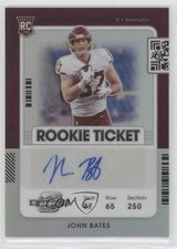 2021 Panini Contenders Optic Rookie Ticket Silver Prizm John Bates #177 Auto vw1