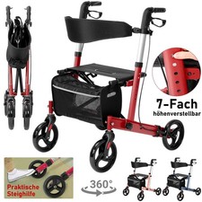 Rollator Faltbar Mobilität Rollator Mit Sitz Aluminium Reiserollator Gehhilfe