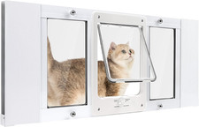 Full-Size Window Pet Door for Cats  Small Dogs, Fits 32"-36" Width Windows, No