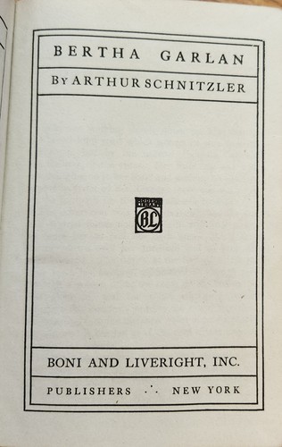 Bertha Garlan Leather Bound Book Arthur Schnitzler Modern Library Circa 1918 - Picture 3 of 4