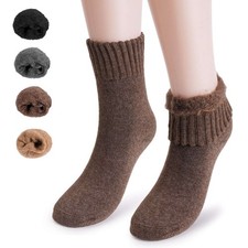 1-4Prs Unisex Thermal Fleece Lined Socks Thick Warm Soft Winter Hiking Boot Sock