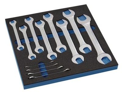 Promat Double Open-End Wrench Set 10 Pcs SW 6 To 32Mm Tool Module 370X385X30Mm