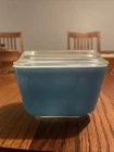 Vintage Pyrex Blue 0501 Refrigerator Dish With Lid 501-C Read