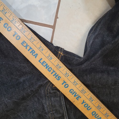 Levis 501 Button Fly Black Charcoal Acid Wash Jeans Mens 38x32 - 第 12/12 張圖片