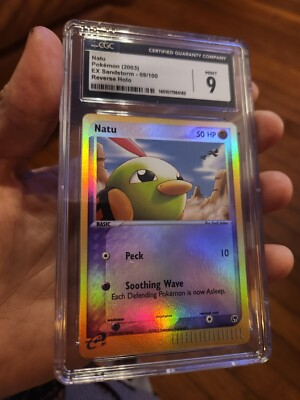 CGC 9 MINT 2003 Pokemon EX Sandstorm 69/100 Natu Reverse Holo Card