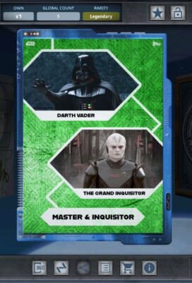 Star Wars Card Trader - Digital Legendary Tungsten Gilded Connections Vader 10cc