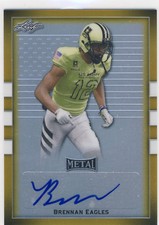 BRENNAN EAGLES 2018 Leaf Metal Army All American Green Flag /2 AUTO COWBOYS WR