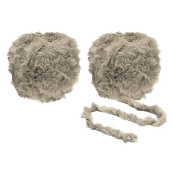 70Yds Kunstpelzgarn 2 SträNge Flauschiges HäKelgarn Flauschiges Garn Weich Khaki-image