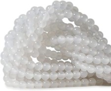 60PCS 6mm Natural White Agate Gemstone Round Loose 60PCS,